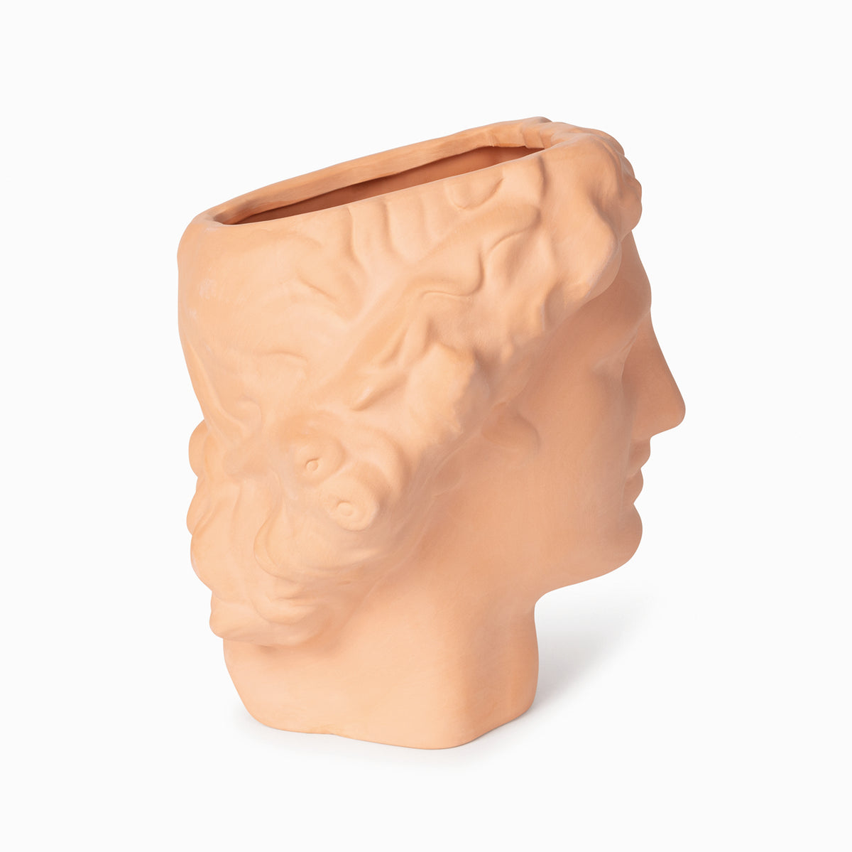 Doiy greek series apollo vase terracotta on an angle with white background