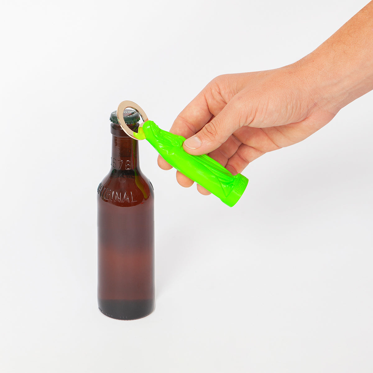 Doiy green holy beer bottle opener opening brown beer bottle
