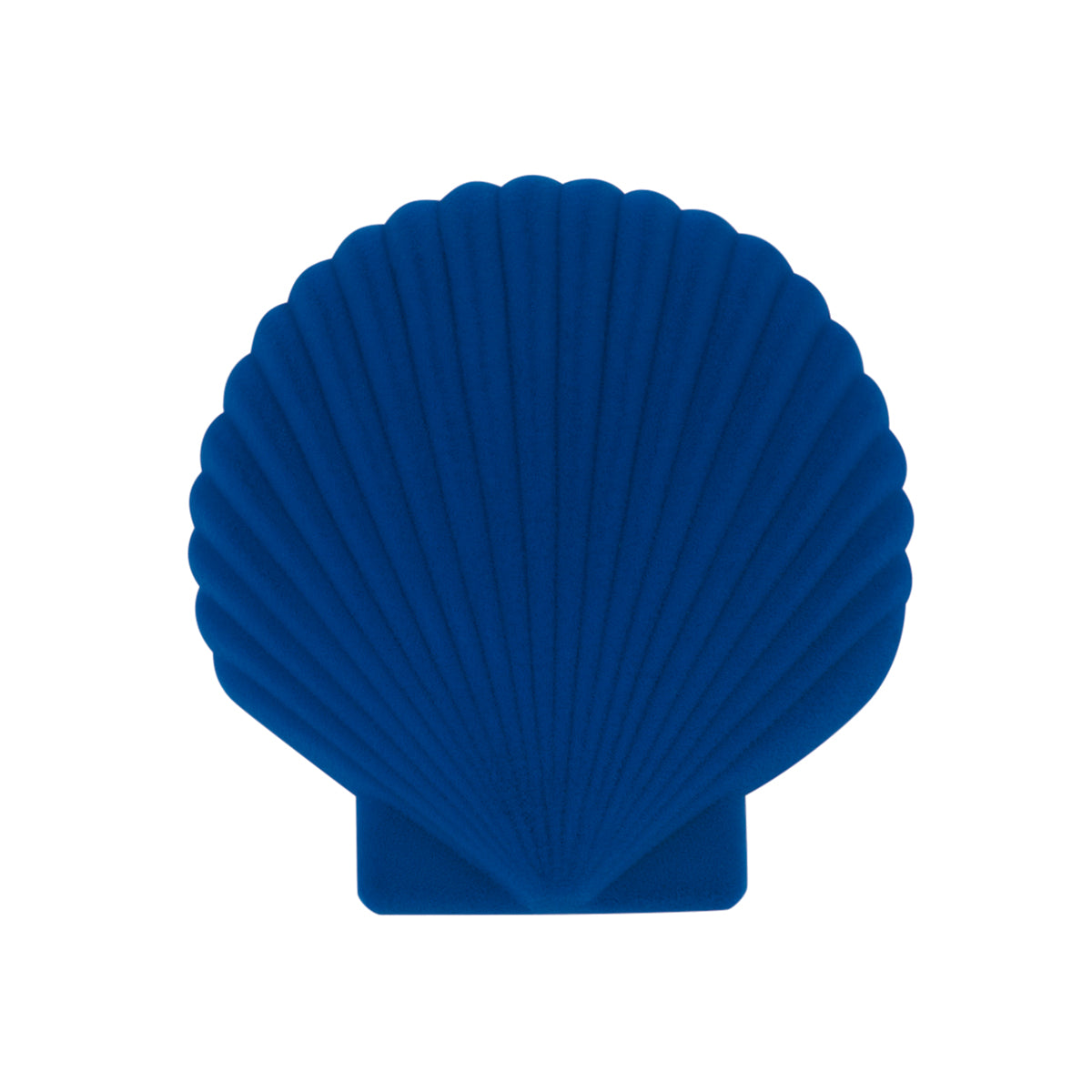 Top of closed DOIY blue velvet venus jewelry box on white background