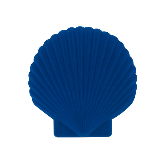 Top of closed DOIY blue velvet venus jewelry box on white background