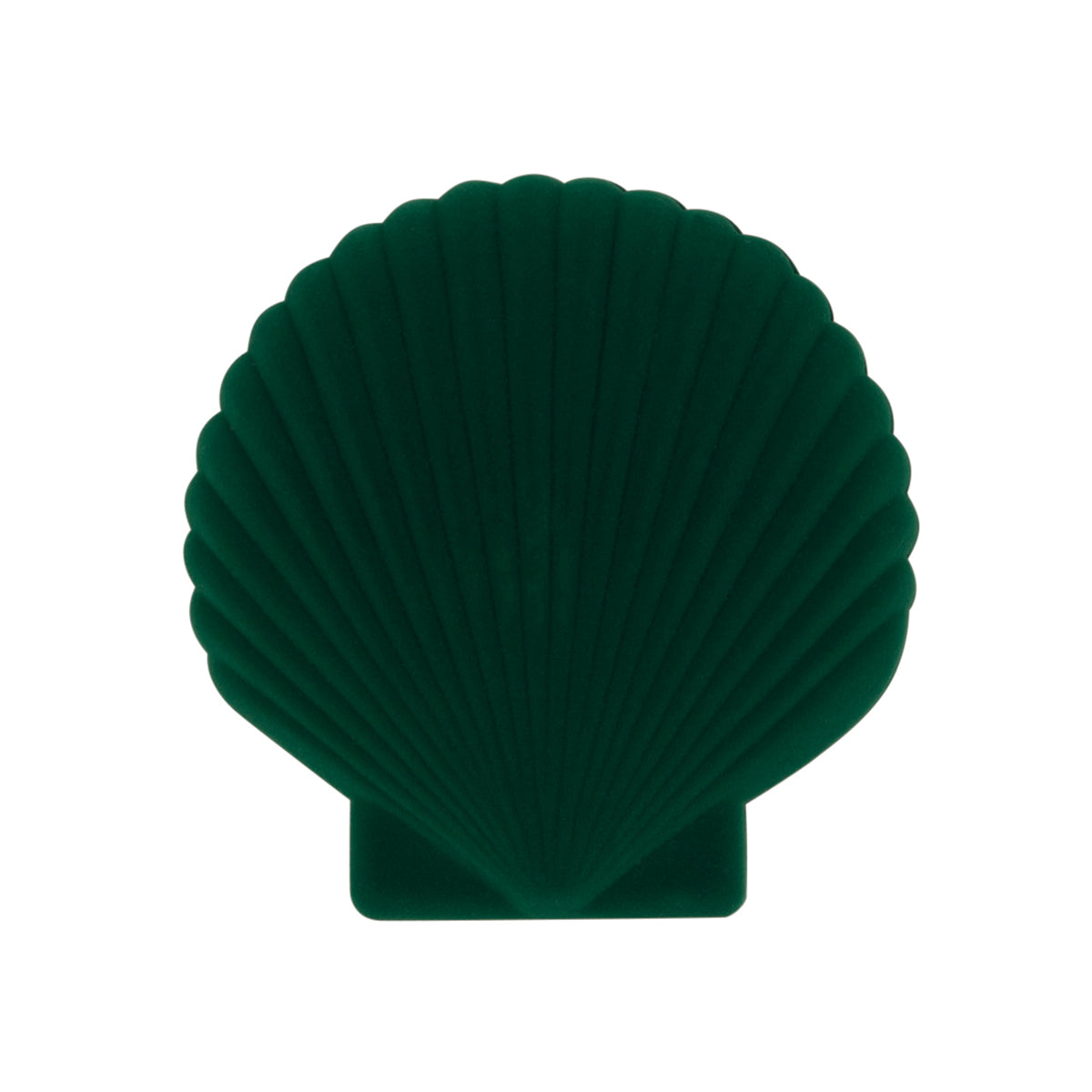 Top of closed DOIY green velvet venus jewelry box on white background