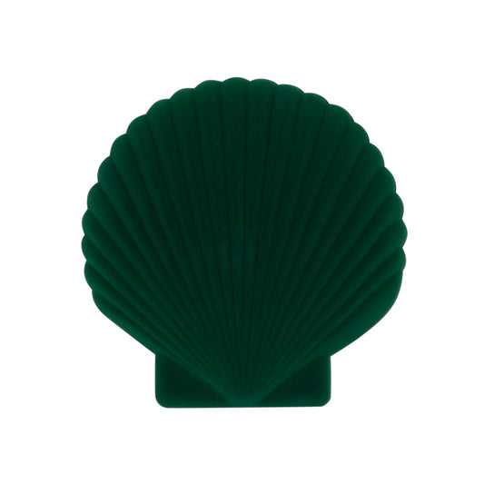 Top of closed DOIY green velvet venus jewelry box on white background