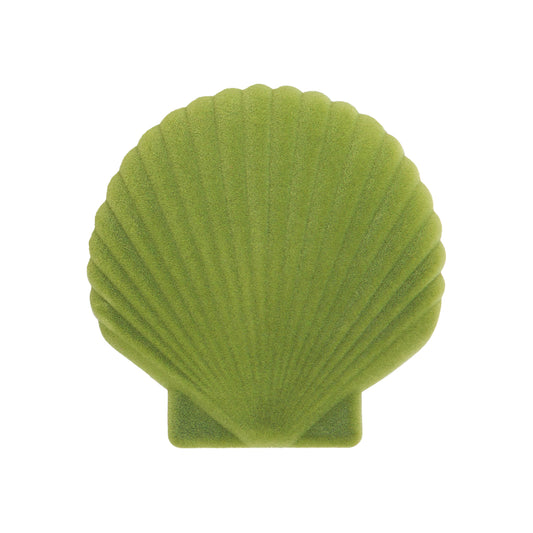 Top of closed DOIY light green velvet venus jewelry box on white background