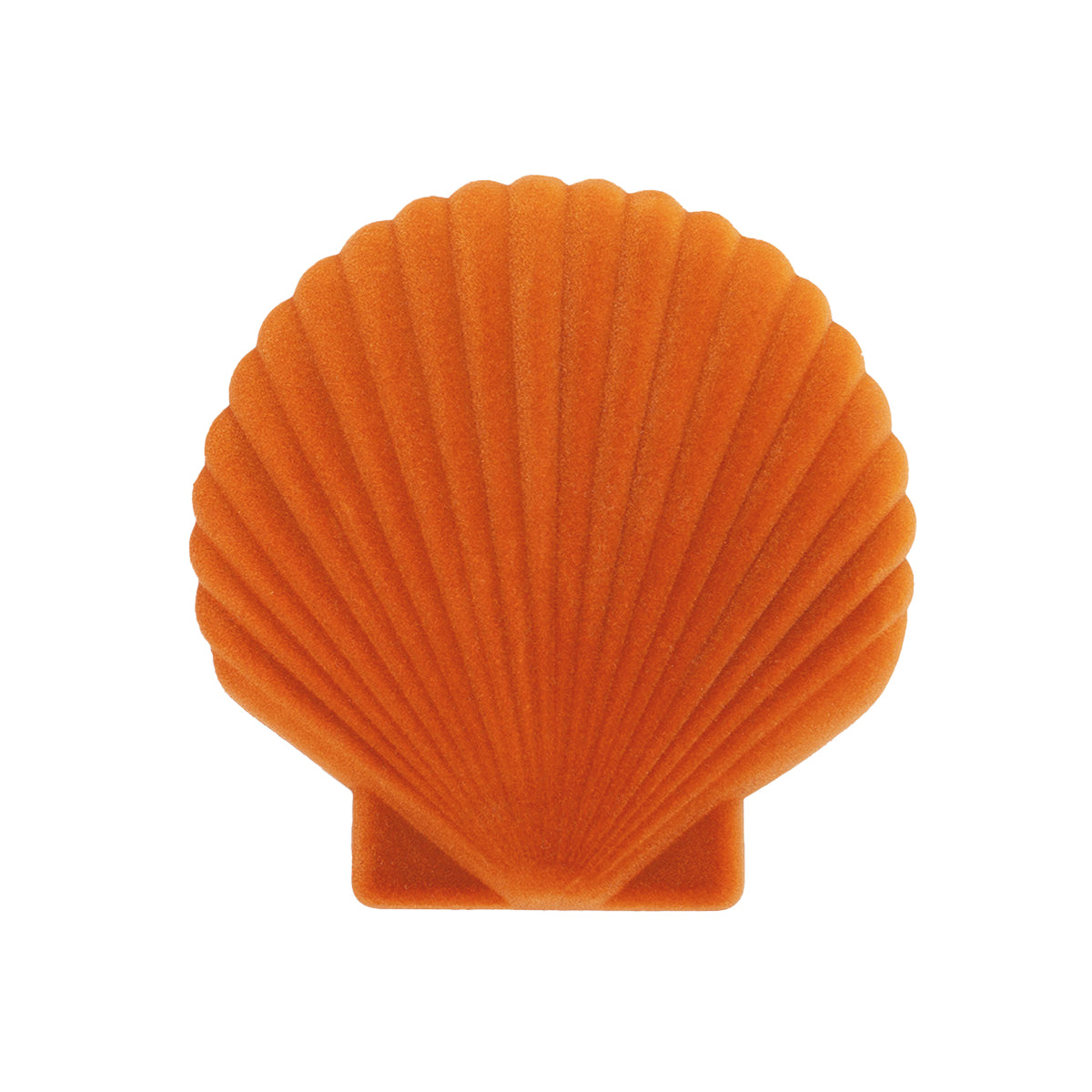 Top of closed DOIY orange velvet venus jewelry box on white background
