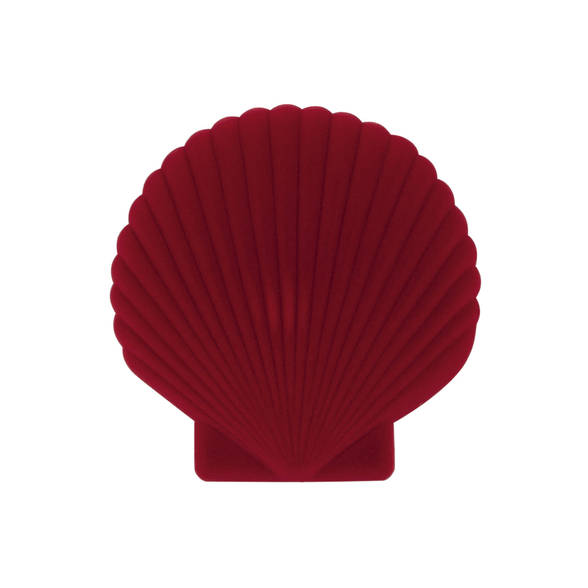 Top of closed DOIY red velvet venus jewelry box on white background