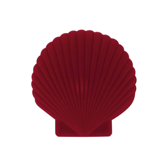 Top of closed DOIY red velvet venus jewelry box on white background