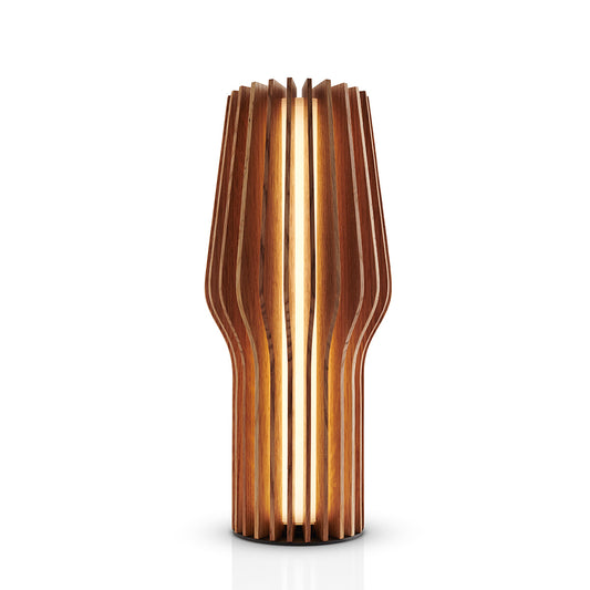 Eva Solo Radiant Rechargeable Table Lamp Oak shown front on.