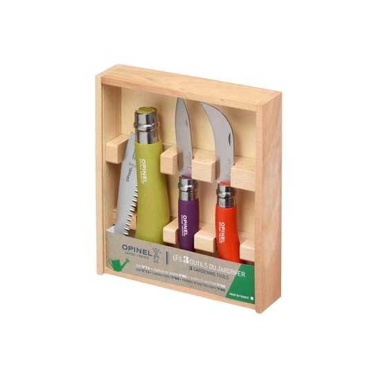 Opinel foldable Garden Tools 3pc Box Set in box