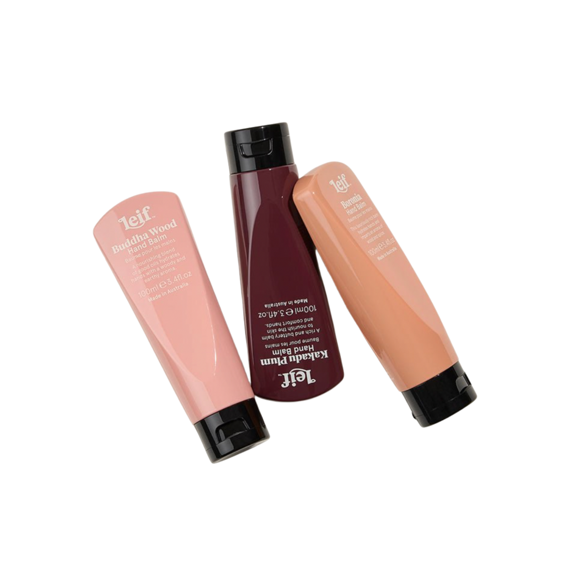 Assorted Leif hand balms with 100ml Buddah Wood hand balm