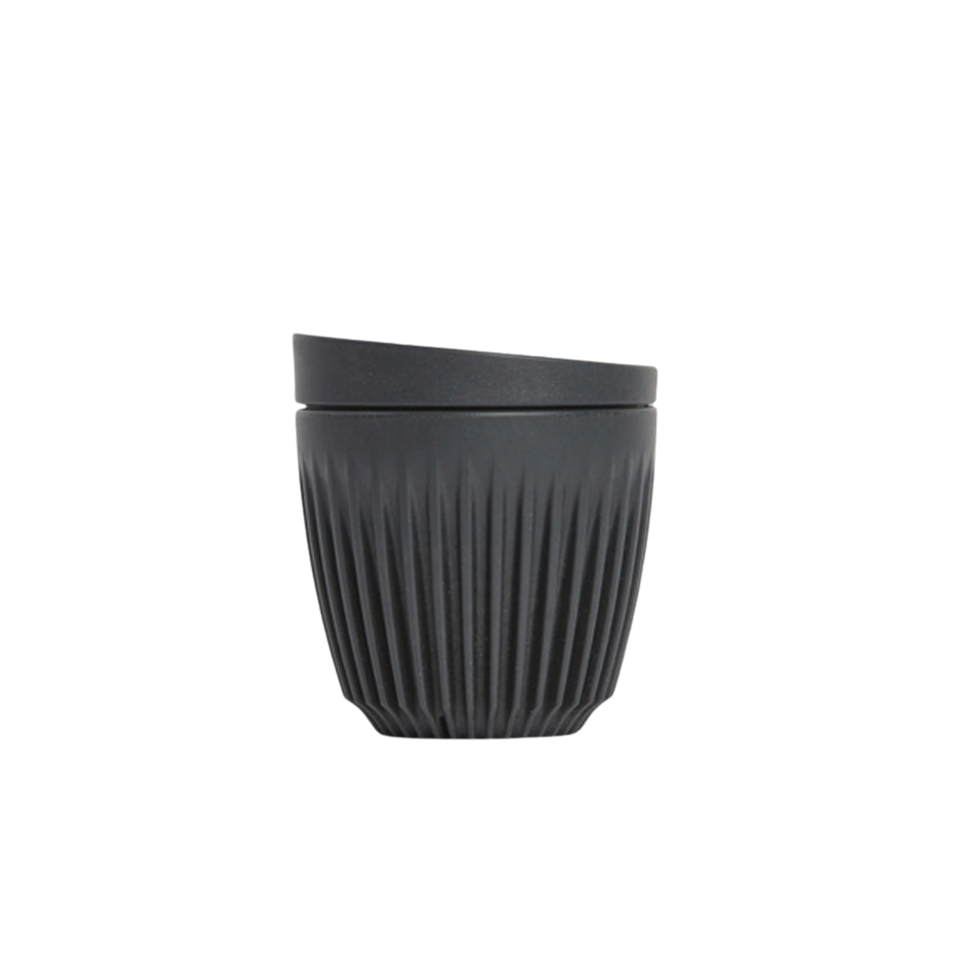 HuskeeCup 6oz with Lid Charcoal out of packaging