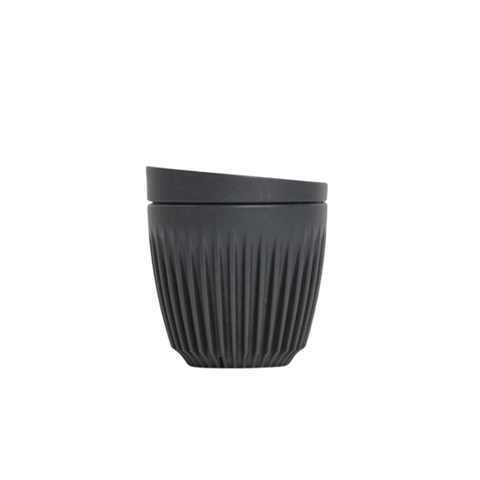 HuskeeCup 6oz with Lid Charcoal out of packaging