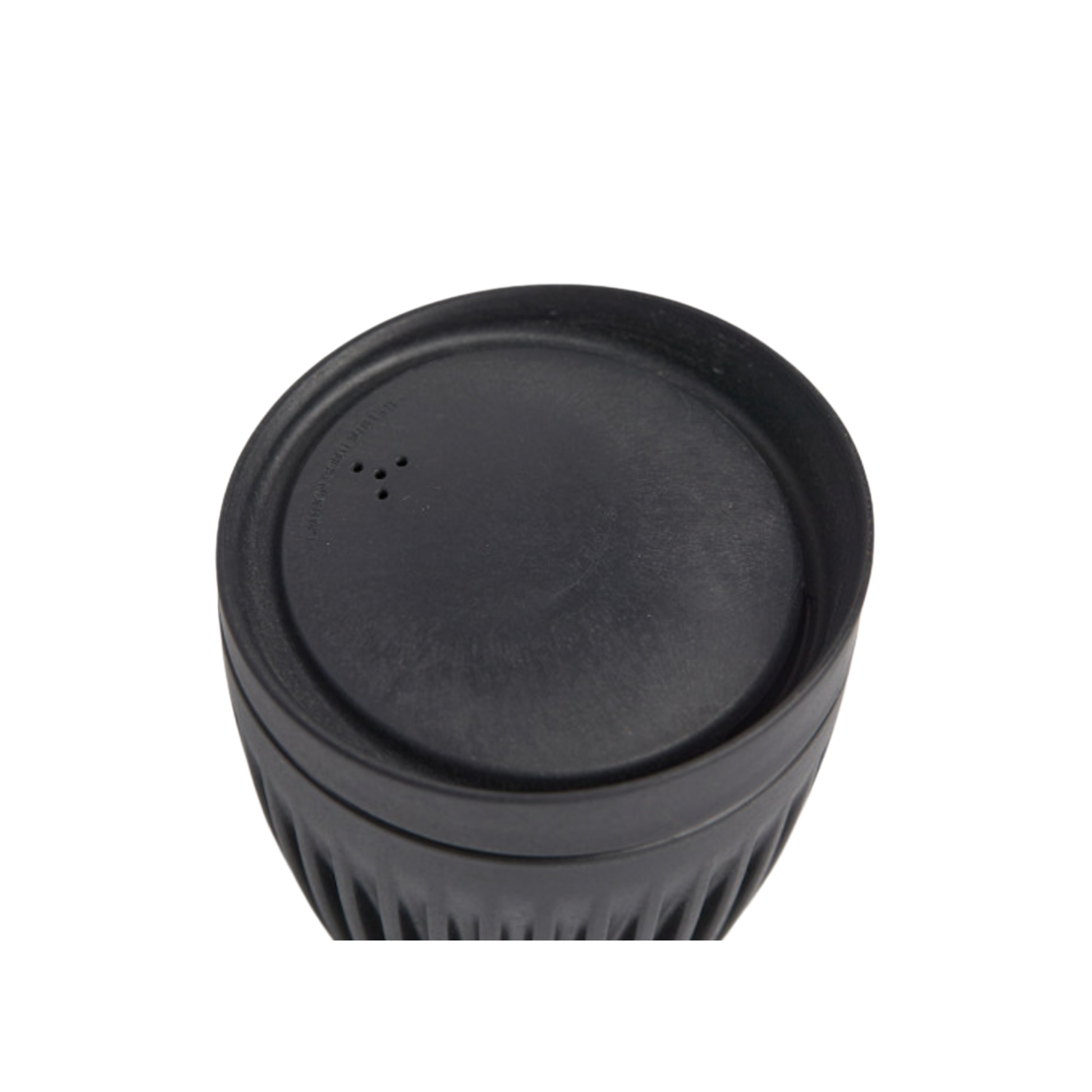 HuskeeCup 6oz with Lid Charcoal out of packaging top angle view