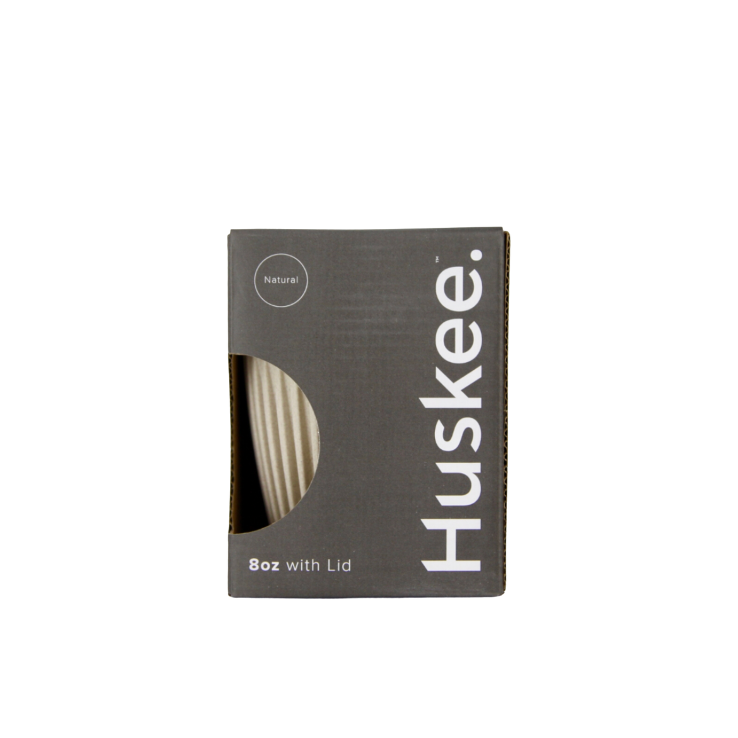 HuskeeCup 8oz with Lid Natural in packaging