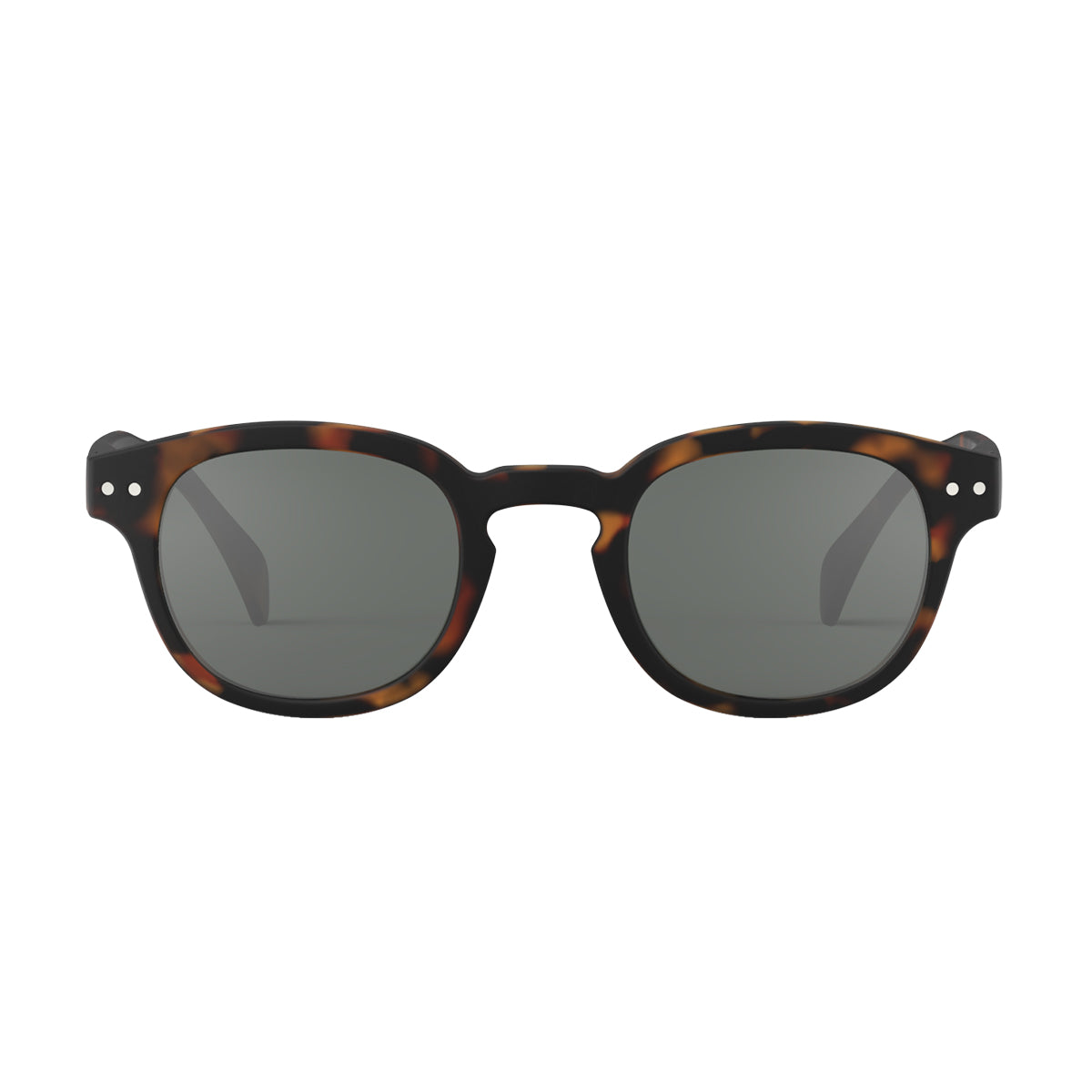 Izipizi shape c tortoise sunglasses face on white background
