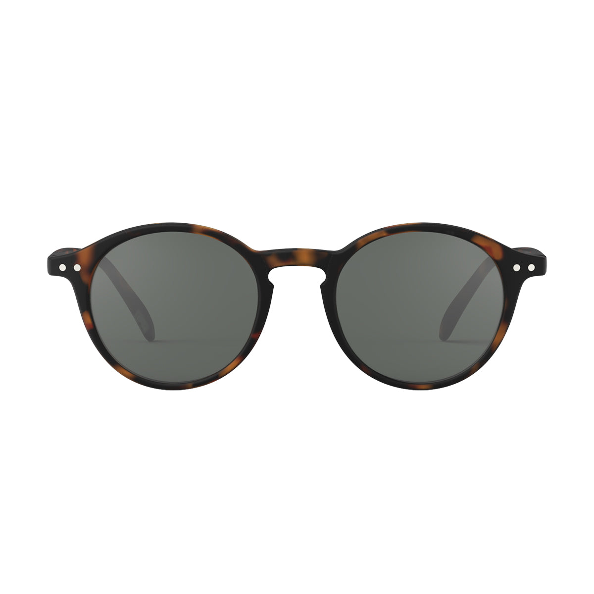 Izipizi shape d tortoise sunglasses face on white background