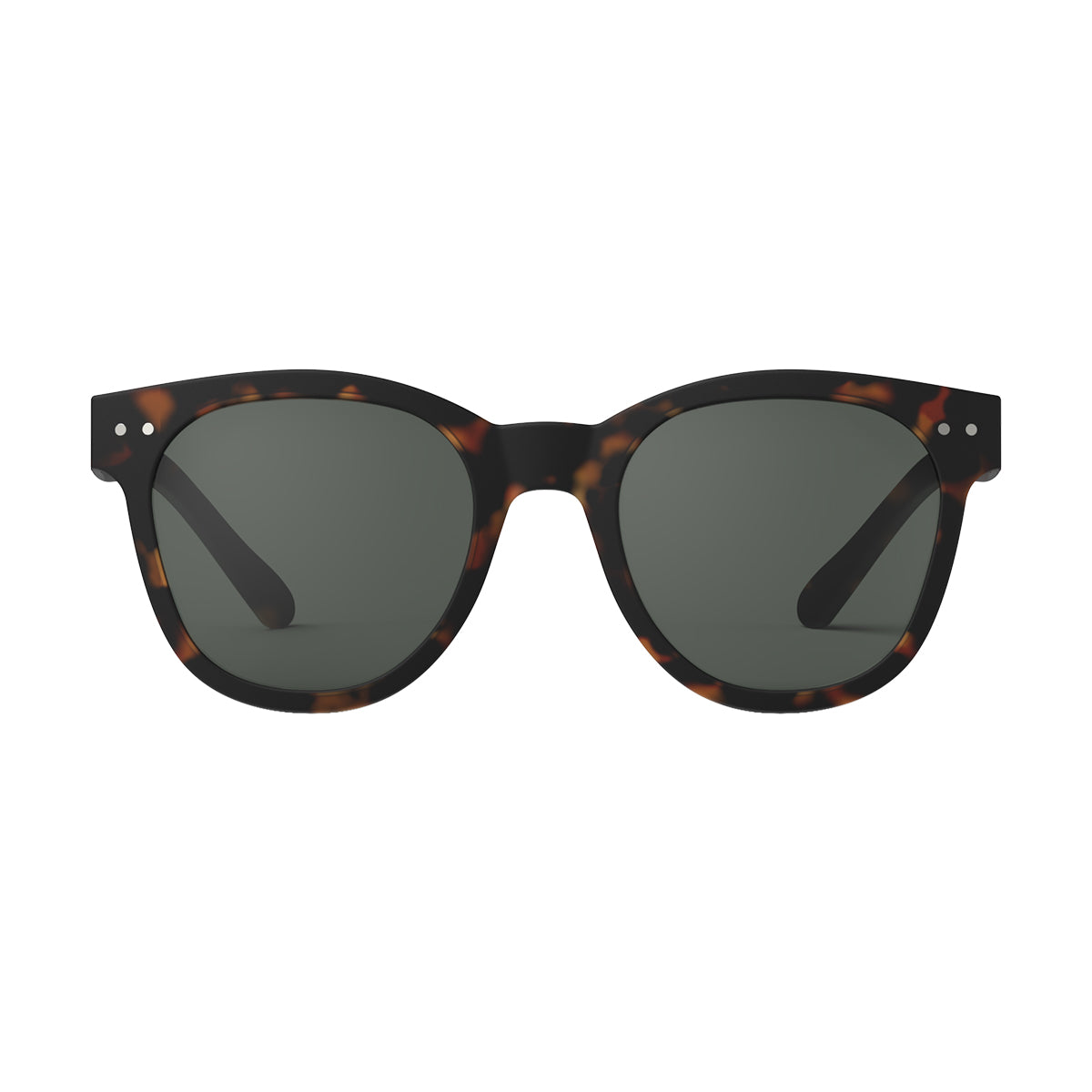 Izipizi shape n tortoise sunglasses face on white background