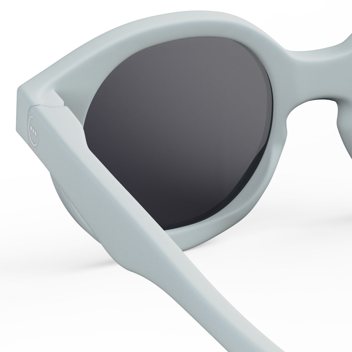 Izipizi kids sunglasses shape c sweet blue close up of back left hand side on white background