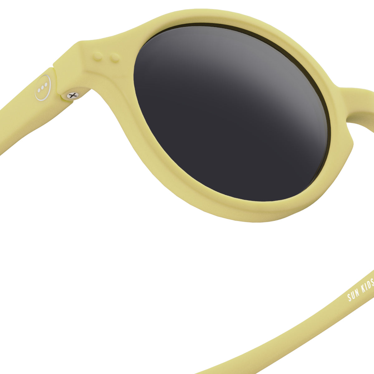 Izipizi kids sunglasses shape d lemondade close up of front right hand side on white background