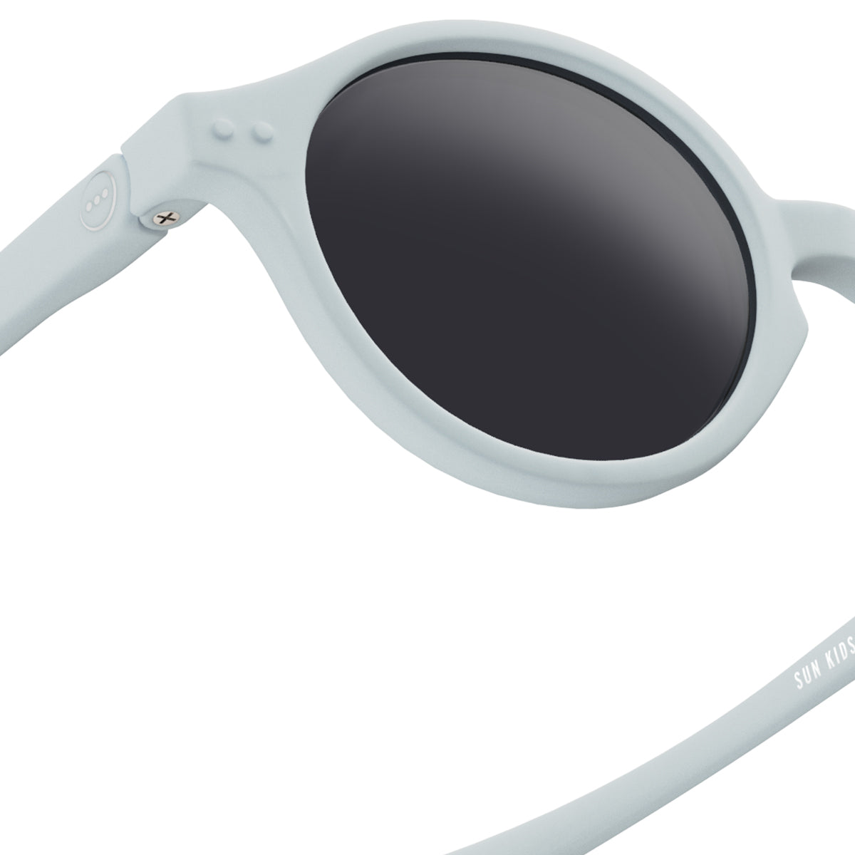 Izipizi kids sunglasses shape d sweet blue close up of front right hand side on white background