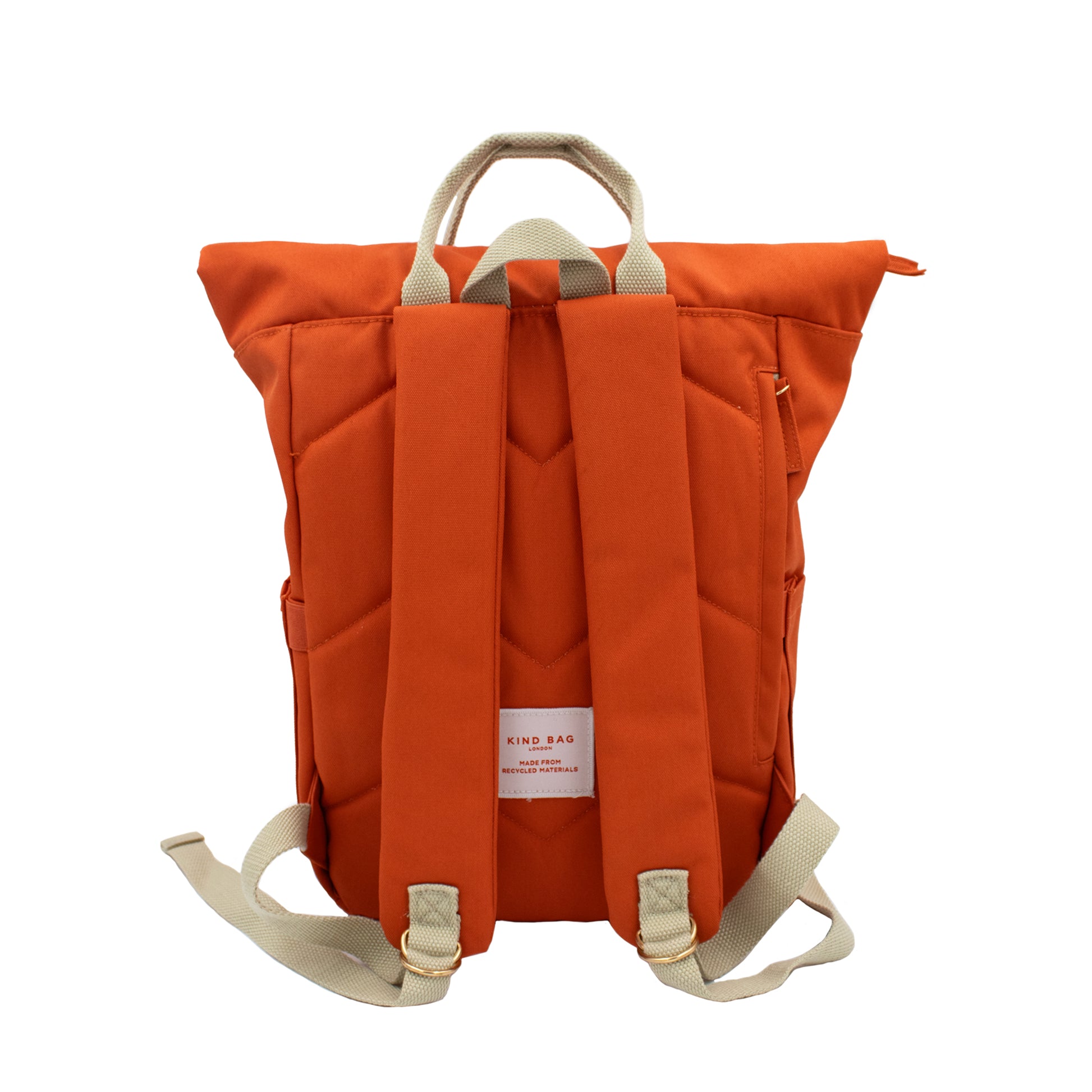 Kind Bag's Backpack Medium in colour burnt orange shown from the back