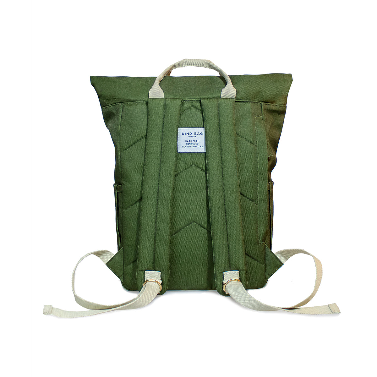 Kind Bag's Backpack Medium in colour khaki shown from the back