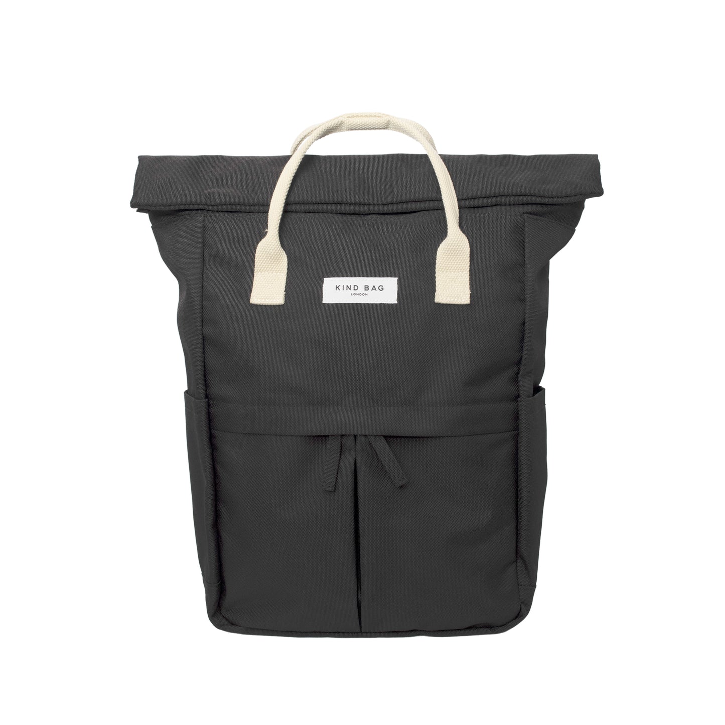 Kind Bag's Backpack Medium in colour black shown closed from the front.