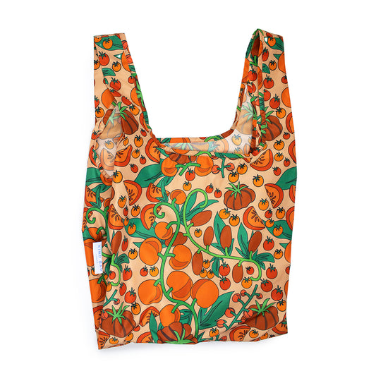 Image showing Regusable bag by Kind bag in vibrant tomato print, bag shown front on.