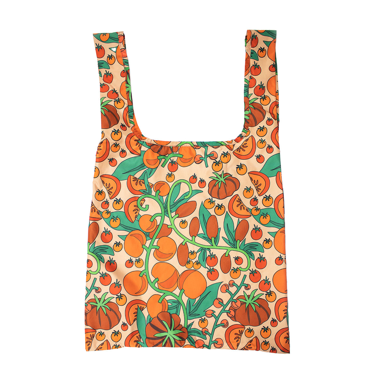 Image showing Regusable bag by Kind bag in vibrant tomato print, bag shown front on.