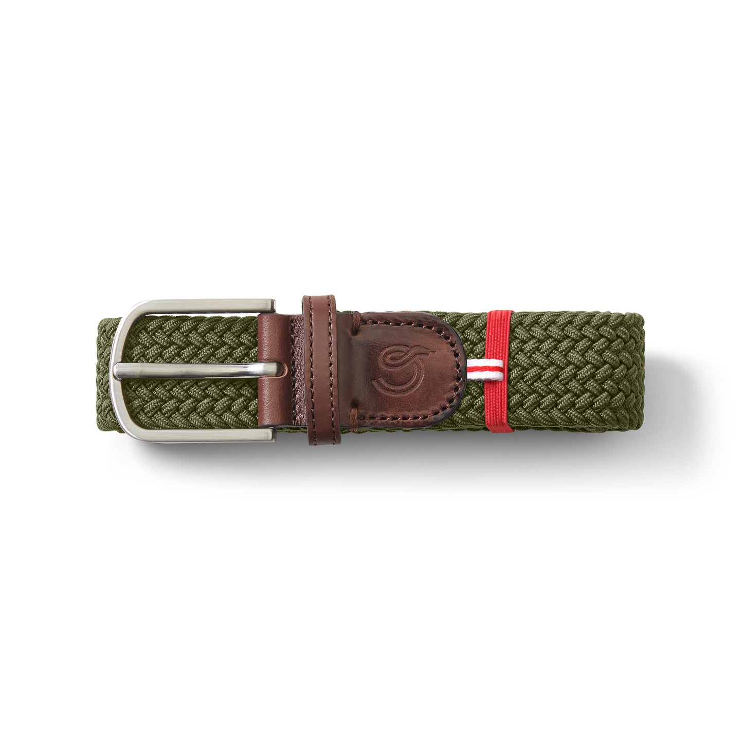 La Boucle mono edinburgh woven belt folded on white background