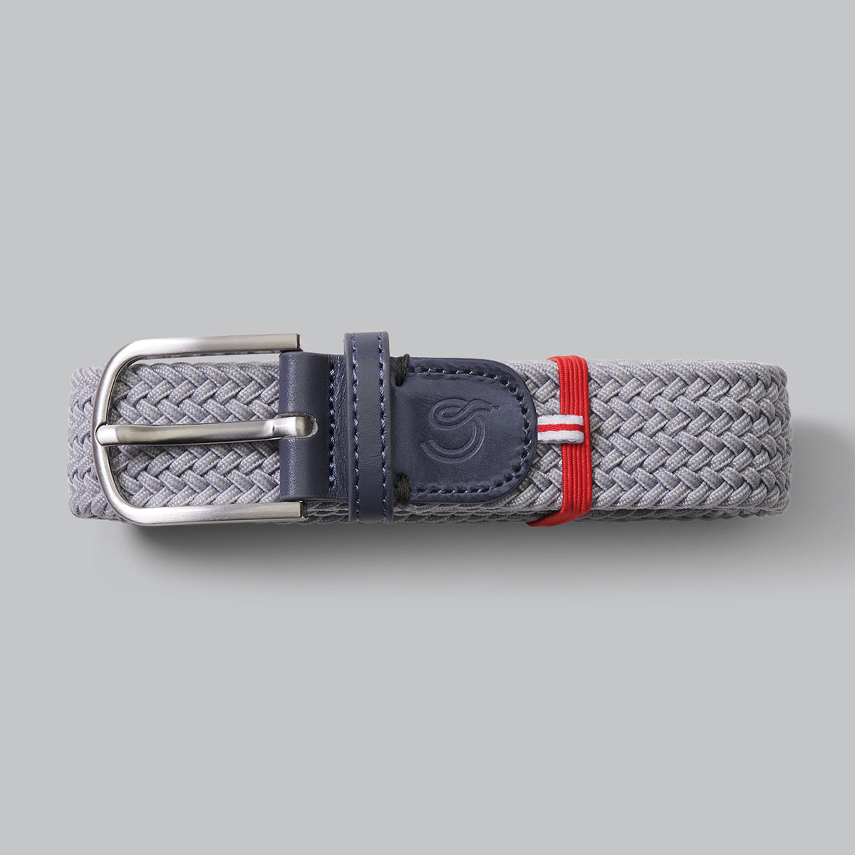 La Boucle mono forte dei marmi woven belt folded on grey background