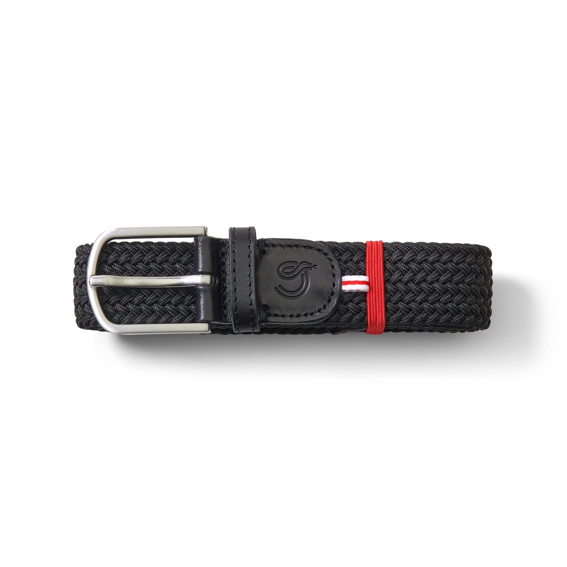 La Boucle mono London woven belt folded on white background