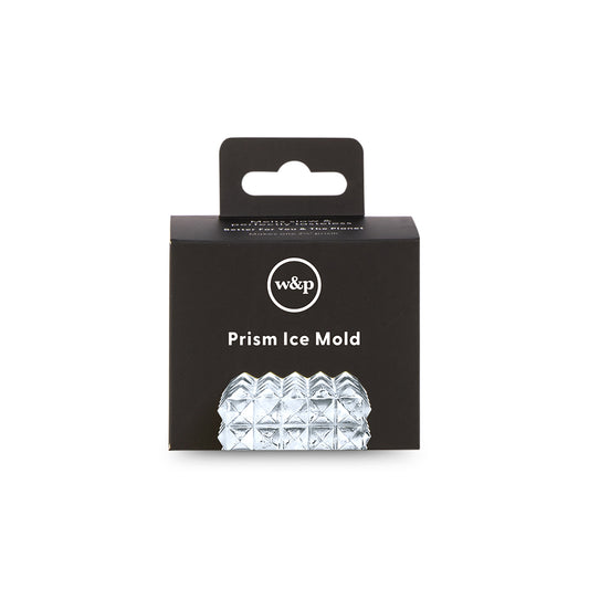 WP charcoal prism cocktail ice cube packaging on white background