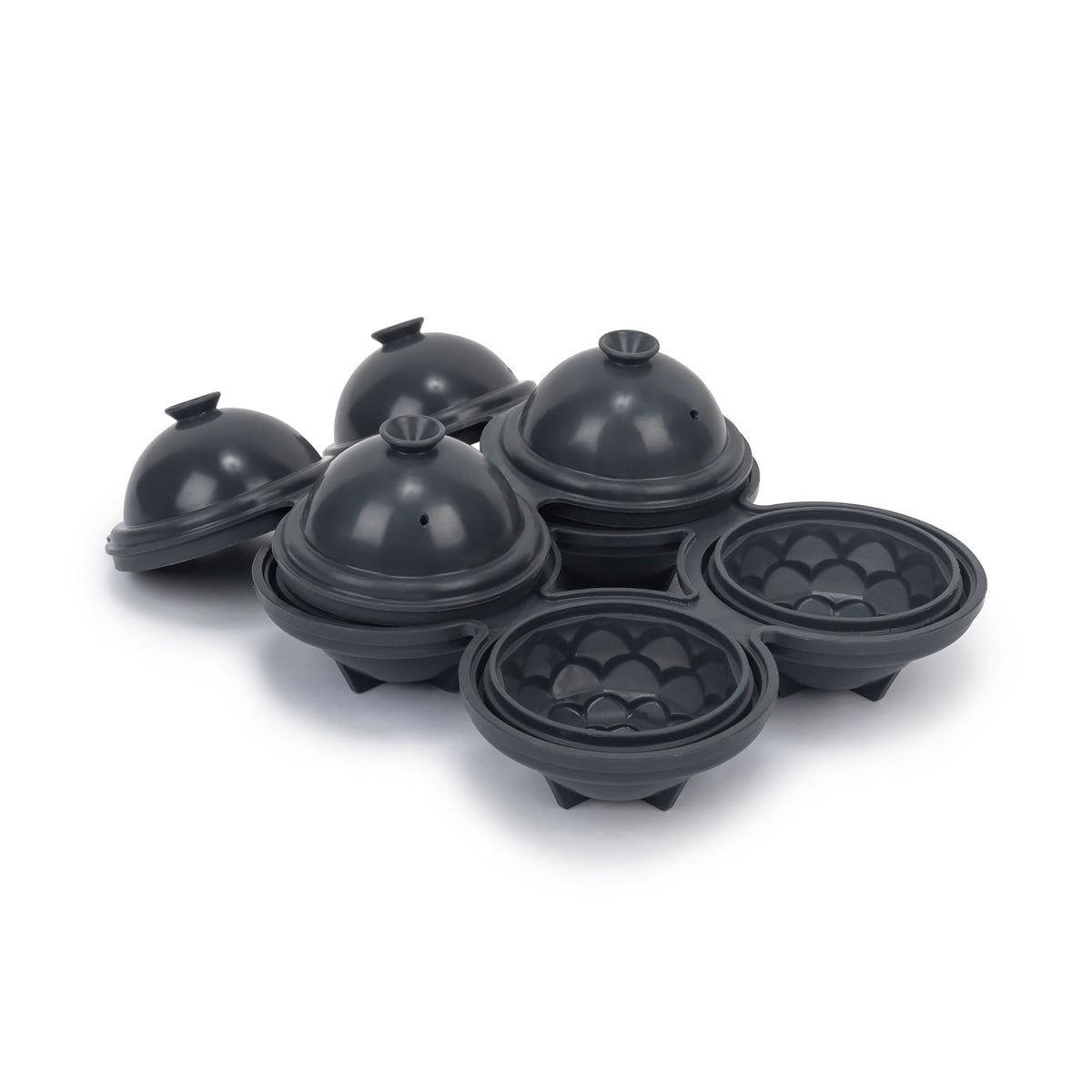 WP charcoal petal cocktail ice cube tray mould on a white background