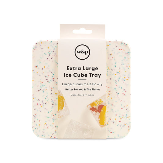WP extra large white speckled ice cube tray packaging on white background