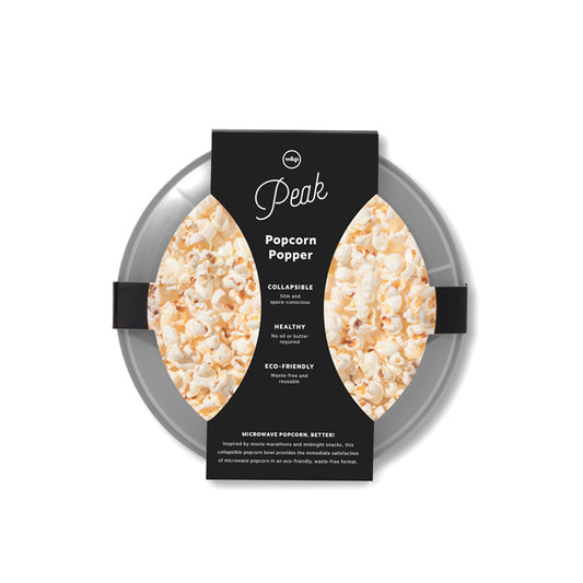WP charcoal popcorn popper packaging face on with belly band on white background