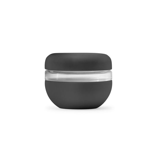 WP seal tight glass bowl 480ml charcoal on a white background