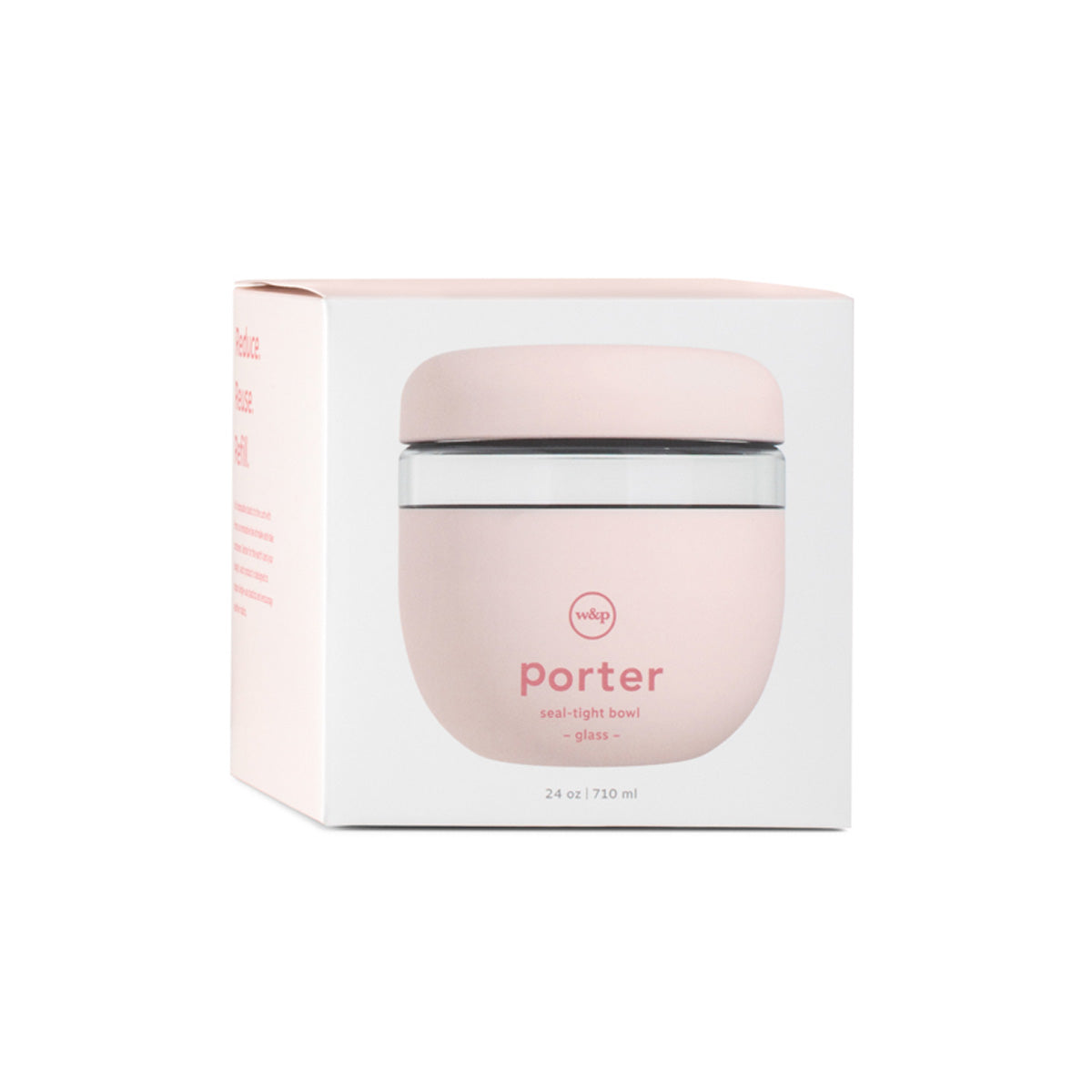 WP seal tight glass bowl 710ml blush packaging 