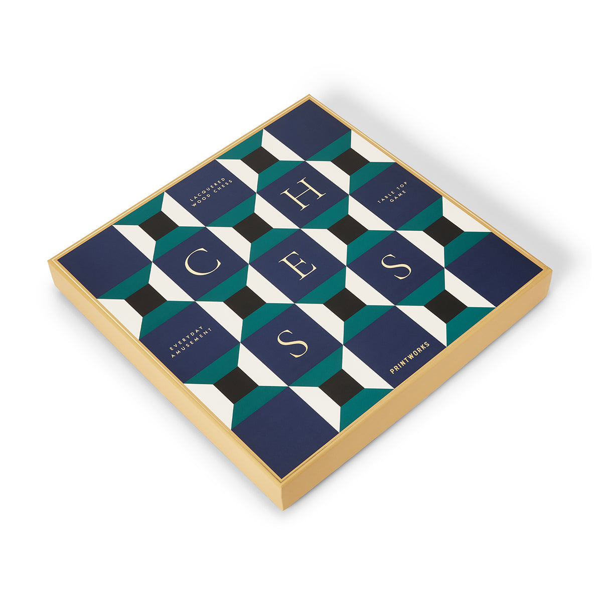 Printworks classic chess game lacquered athena on an angle white background