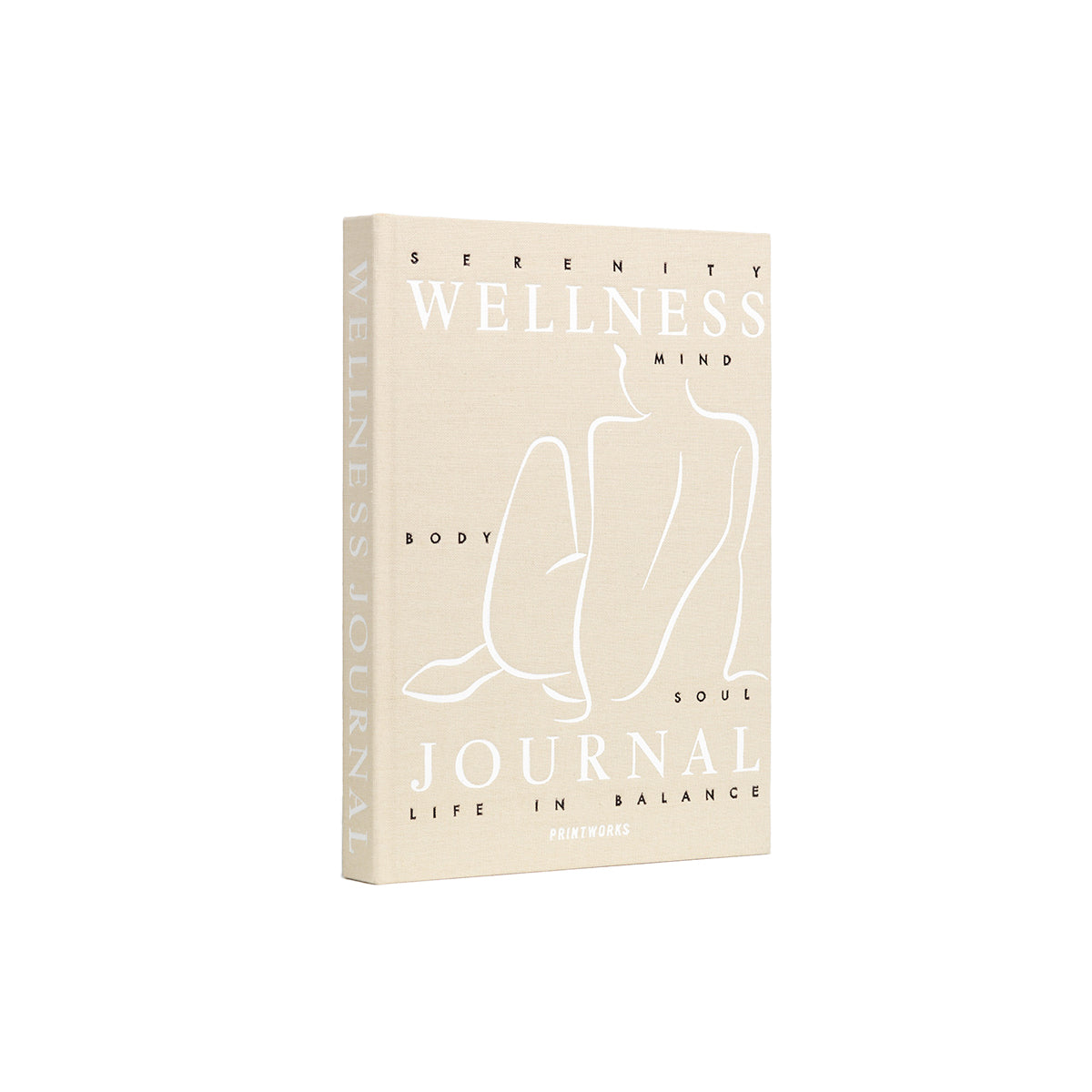 Printworks wellness journal on an angle on white background