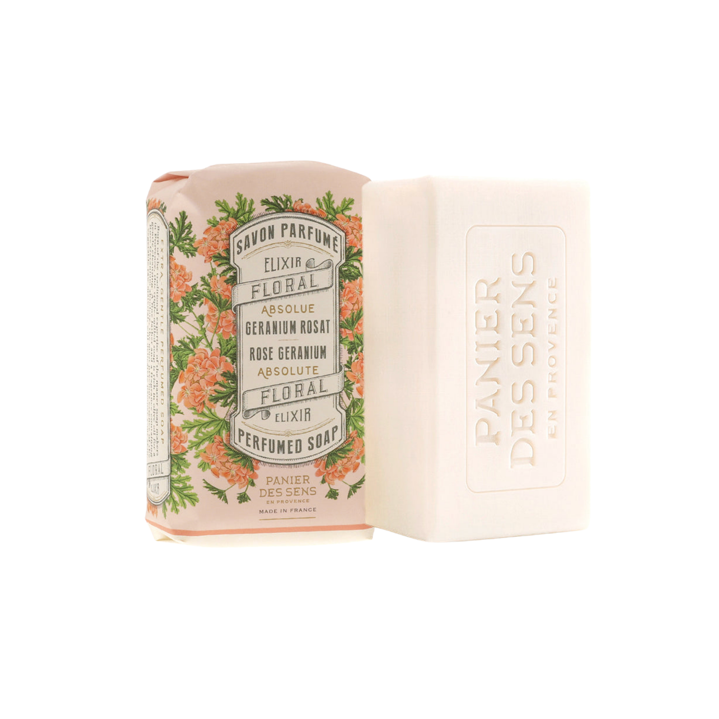 Panier Des Sens Perfumed Soap Rose Geranium out of packaging