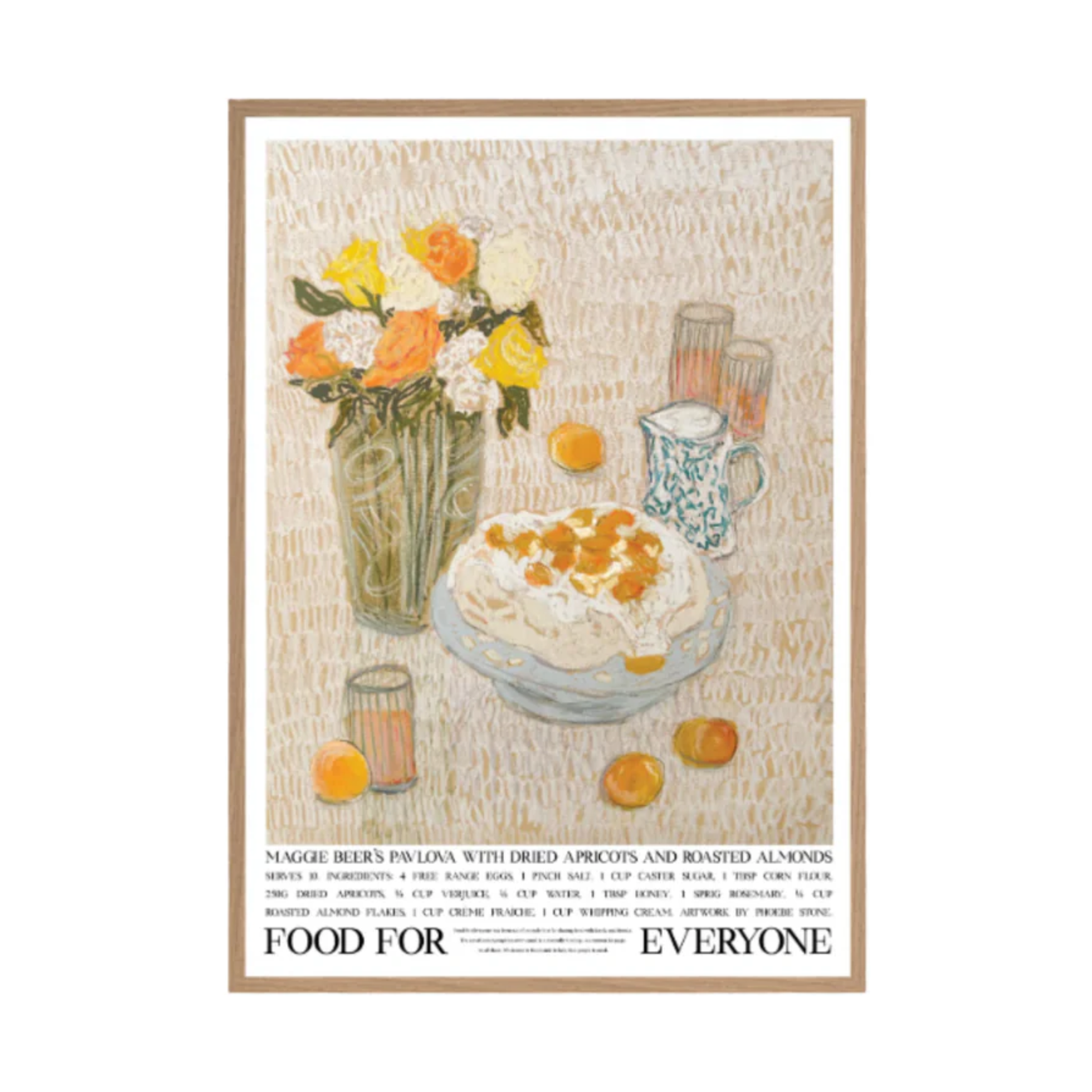Food For Everyone Maggie Beer Pavlova artwork A2 front view in frame