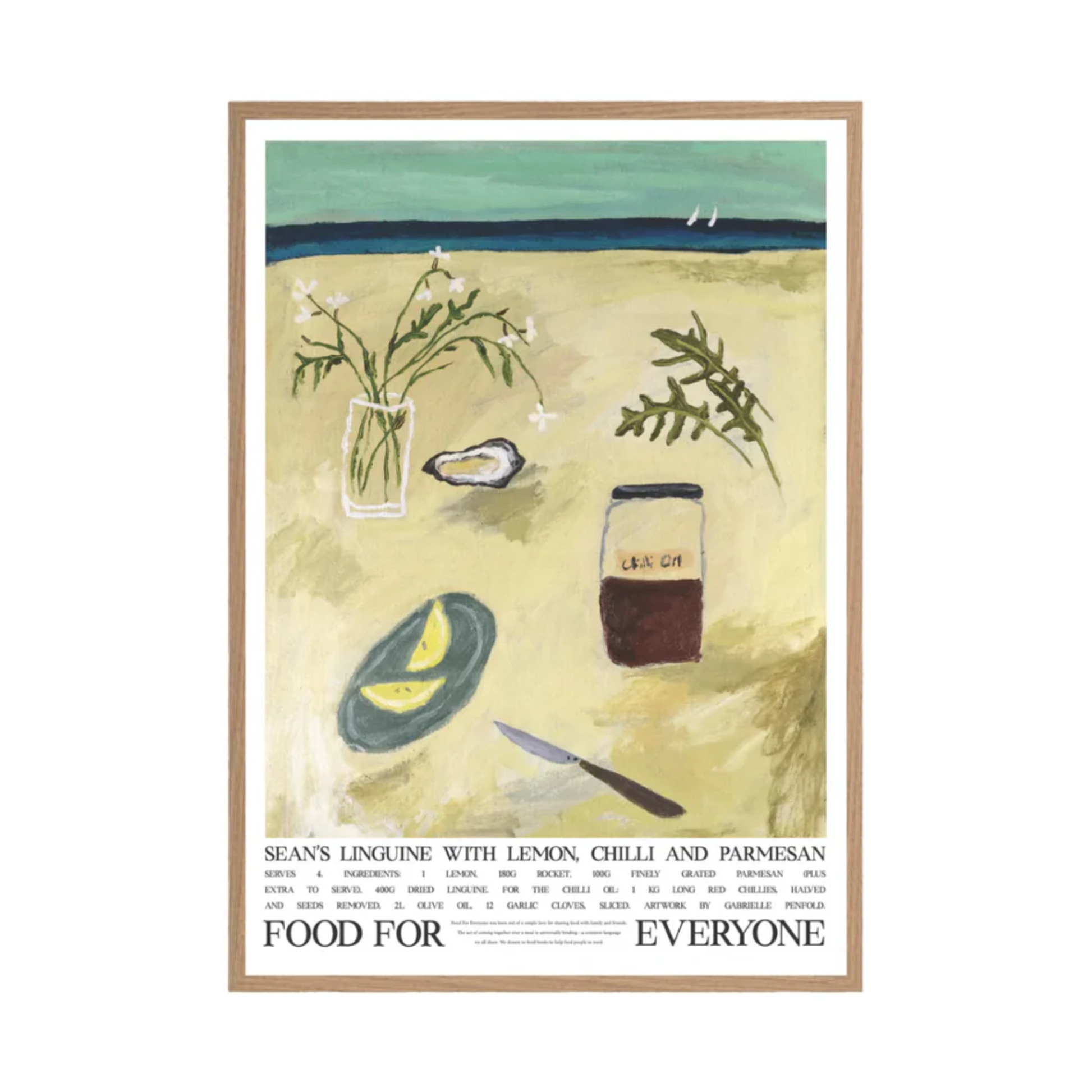 Food For Everyone Sean Moran Linguine artwork A2 front view in frame