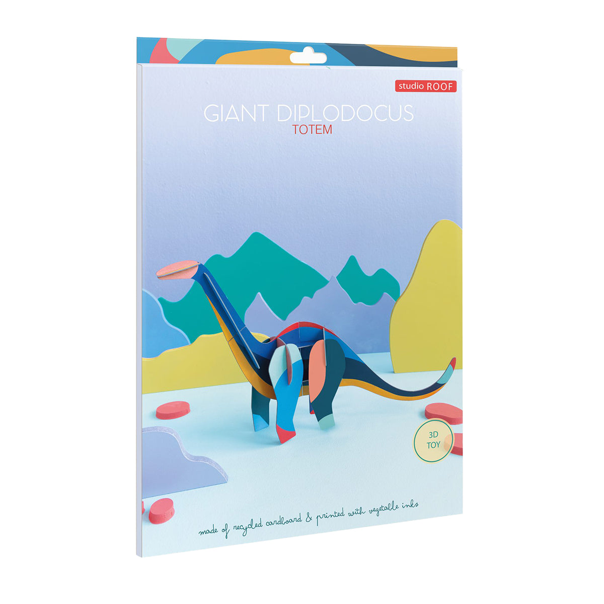 Flat Card packaging of Studio Roof A4 creative play card diploducs on a white background