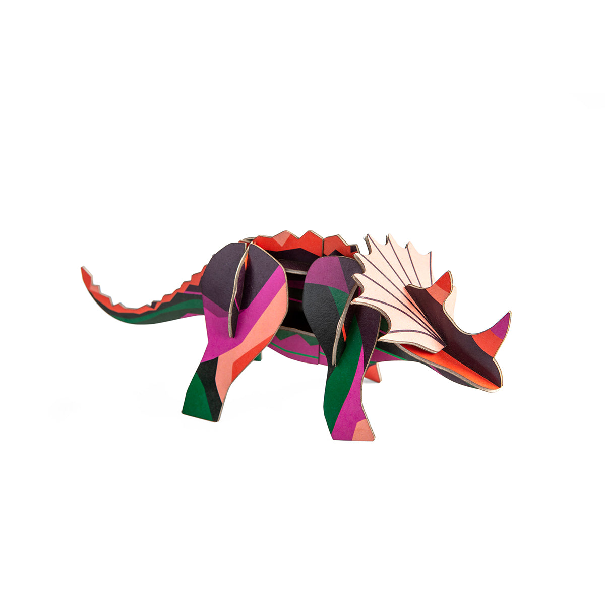 Studio Roof B6 creative play card triceratops standing on a white background