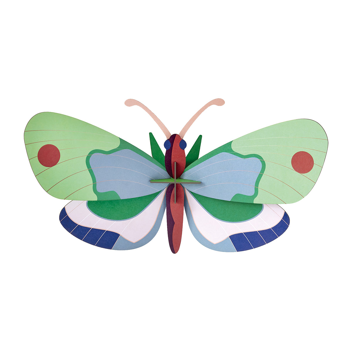 Studio Roof A4 mint forest butterfly wall art on a white background