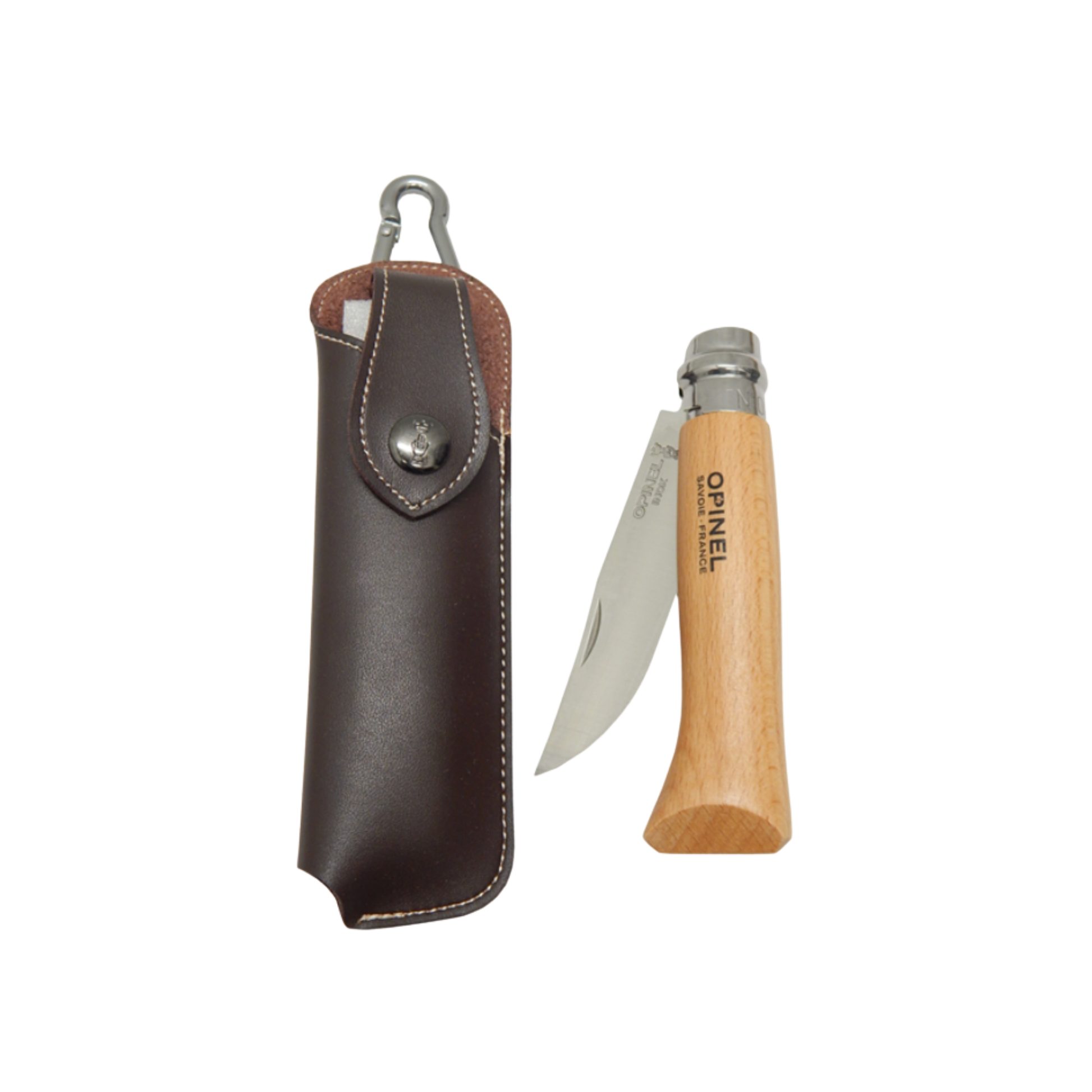 Opinel Traditional Folding Knife No8 with Sheath Carbon Steel Beech not in packaging