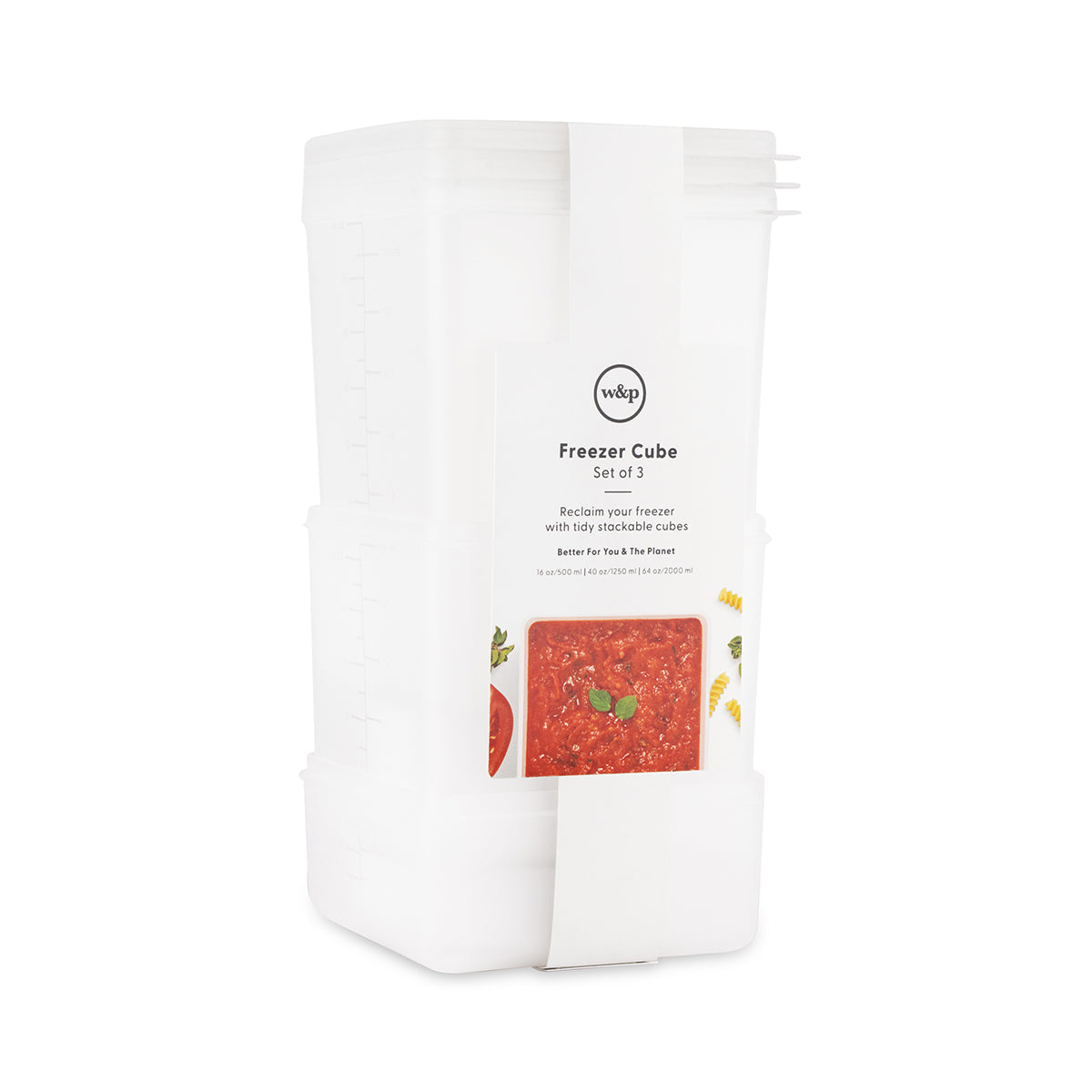 WP set of 3 freezer cube packaging on an angle on white background