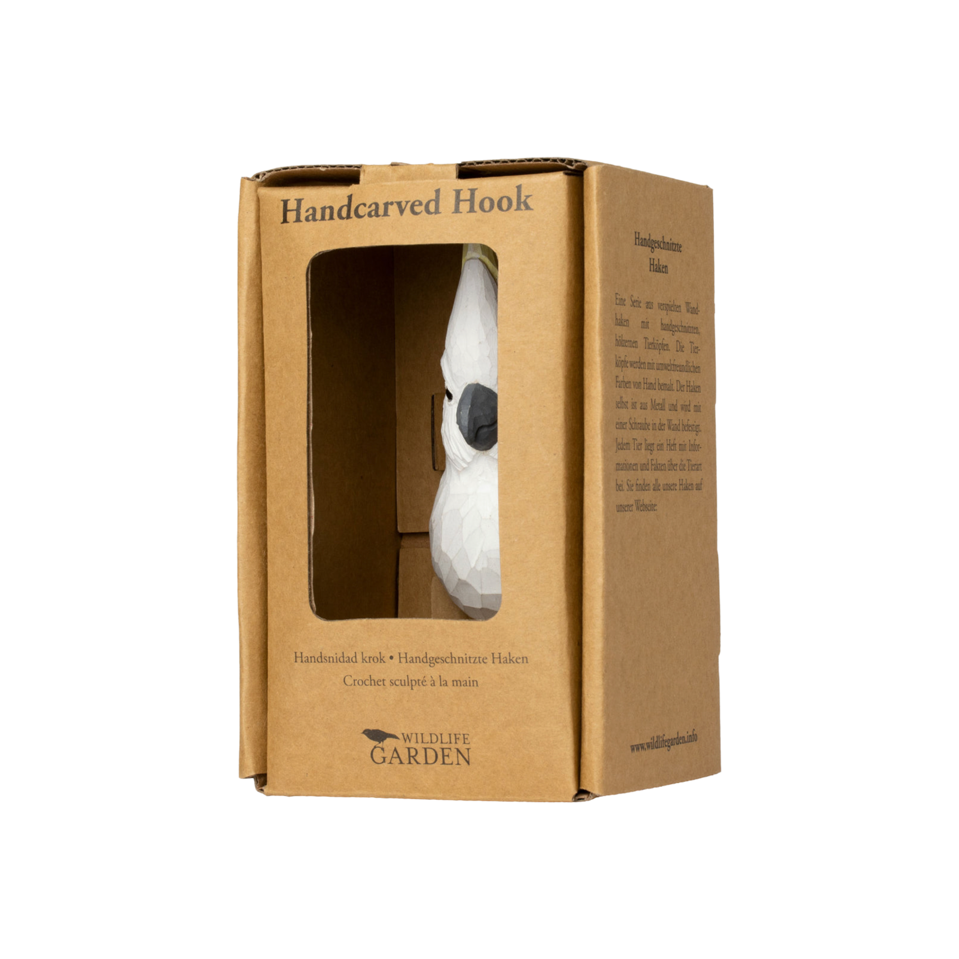 Wildlife Garden Wall Hook Sulphur Crested Cockatoo in packaging 