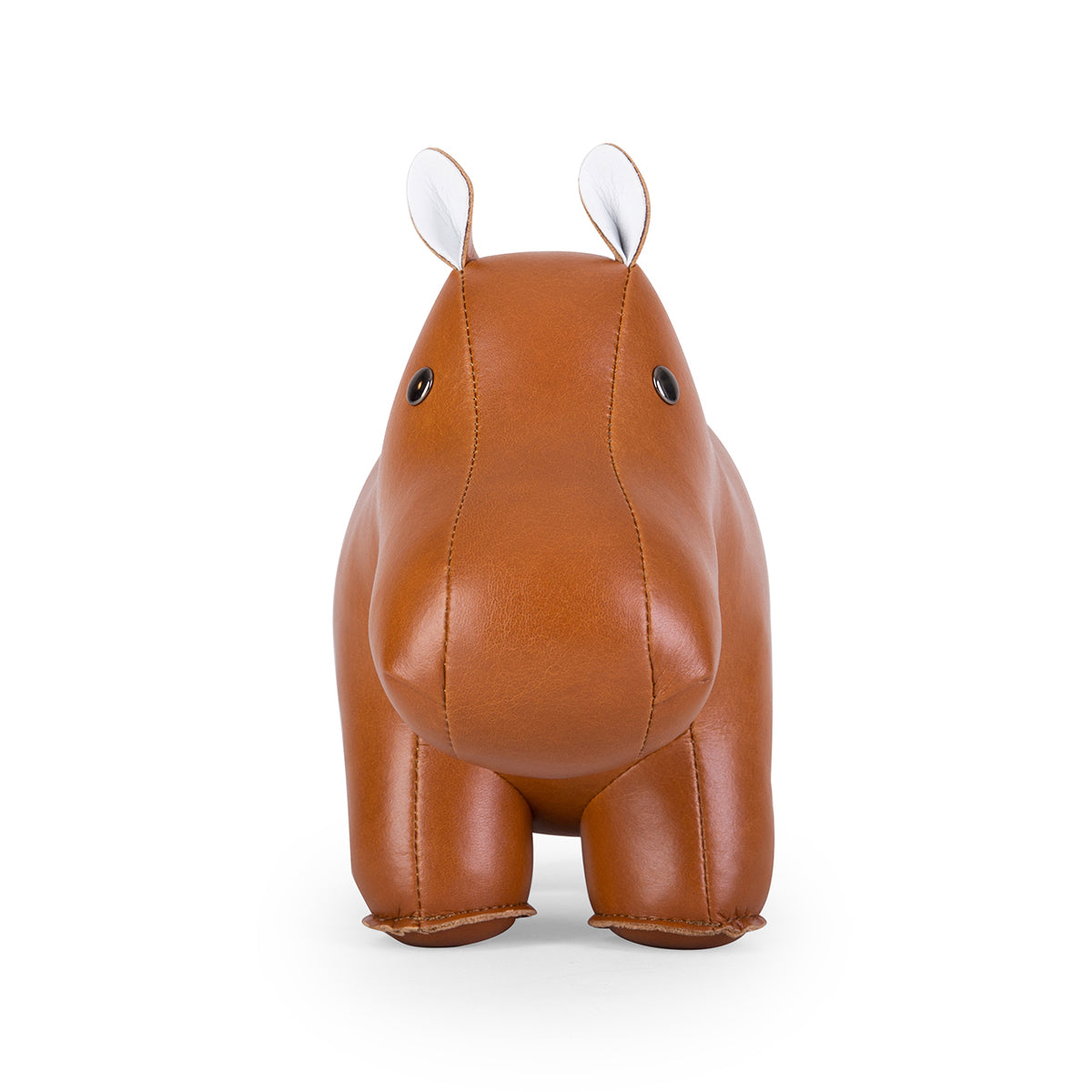 Zuny's Bookend Classic Hippo Tan shown from front
