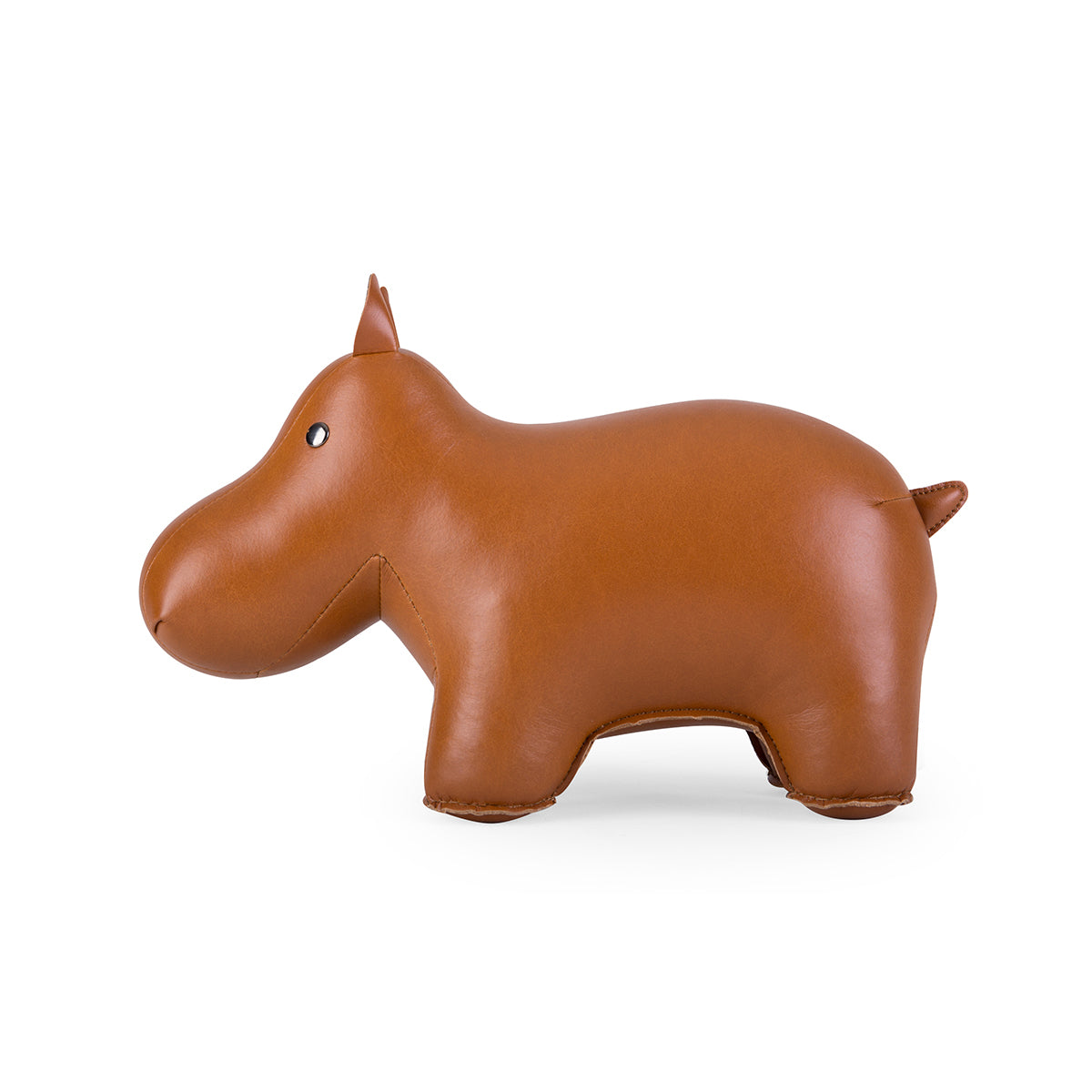 Zuny's Bookend Classic Hippo Tan shown in profile.